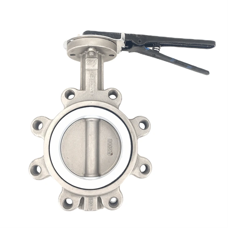 316l handgreep Lug Type PTFE Butterfly klep