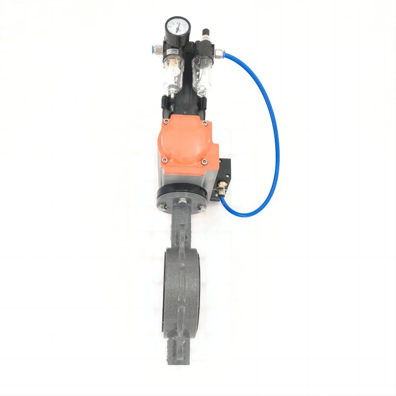 Pneumatic wafer type cast steel butterfly valve show Pneumatic wafer type cast steel butterfly valve show